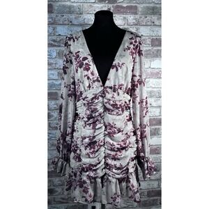 NWT‎ ASOS Mini Ruffle Mermaid Floral Bell Sleeved Dress Sz 12